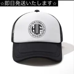 新品未使用　HUFホワイト/ブラック ロゴ　メッシュキャップ
