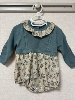 タグ付　SHEIN フラワープリント　ロンパース 6-9M 秋服　花柄　ニット