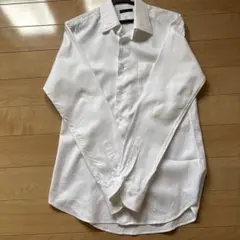 【美品】アザブテーラー ホワイトシャツ 細身シルエット 長袖 ドレスシャツ