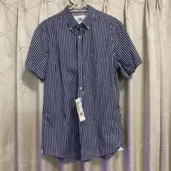 【未使用品】LACOSTE ネイビーストライプ 半袖シャツ