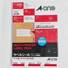 A-one エーワン ラベルシール 24面 100シート 2400片 31540