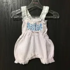 新品未使用 ベビー 刺繍 キャミロンパース 80cm ピンク