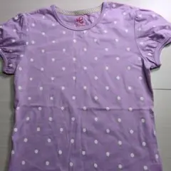 good day everyday 紫 水玉 Tシャツ 160cmパフスリーブ