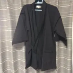 黒の甚平 上着とショートパンツセット　Lサイズ