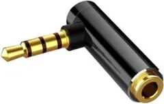 L字型3.5mm ステレオミニプラグ4極 3.5mm L型変換コネクタ 90度
