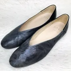 【完売品】SAYA サヤ23.5cmブルーグレー　メタリック　コンビローパンプス