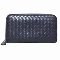 ボッテガヴェネタ 長財布 ネイビー レザー