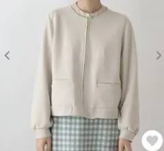 grove マシュマロタッチスエード ノーカラーブルゾン