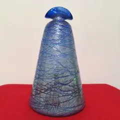 富山ガラス作家　安田泰三作　花器　「さざなみ」　共箱　M　R5860B 富山ガラス作家 安田泰三作 花器 「さざなみ」 共箱 M R5860Bの