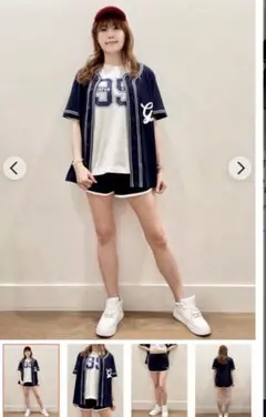 GAP ギャップ　ベースボールシャツ　紺　L XL ユニセックス　シャツ