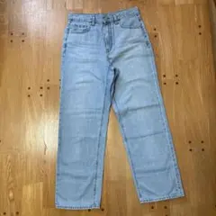 GU☆ハイウエストストレートジーンズ・ブルー(L)