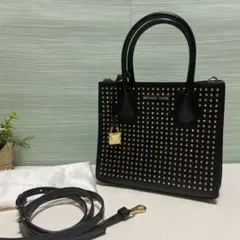 MICHEAL KORS 黒 スタッズ 2way ハンドバッグ