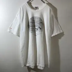 T-418 ヴィンテージ 両面プリント Tシャツ ホワイト L