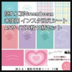 インスタ映えシート 撮影背景 A5サイズ 5枚(10柄)セット