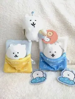 ナガノキャラクターズ　ナガノのくま　おふとんぬいぐるみリールパスケース　食べるか