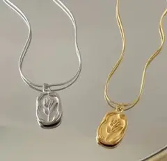 【大人気】 ネックレス サージカルステンレス スネークチェーン フラワーコイン✨