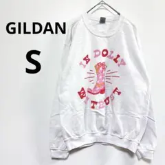 GILDAN 【S】ドリー・パートン スウェット 裏起毛 白 ゆったり