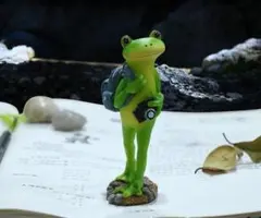 カエルさん　旅 シリーズ　１．旅行ver　置物