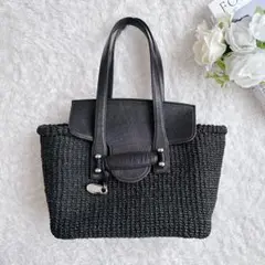 美品♡トフアンドロードストーン かごバッグ ブラック チャーム付き toff&