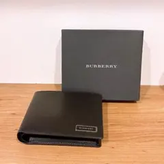 BURBERRY 二つ折り財布 ブラック 内側ノバチェック