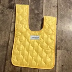 イエローキルティングU字型バッグmonmimi