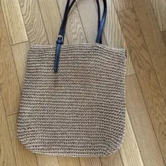 美品 アンタイトル ハンドバッグ トートバッグ かごバッグ レザー ブラウン系 ブラウン レザー 編み トート バッグ 革 カゴ バッグ | Baginning