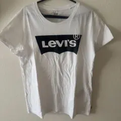 Levi's ラメ入り ロゴプリント ホワイトTシャツ