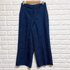 INDIVI ワイドパンツ 36サイズ ウール混 ネイビー 美品