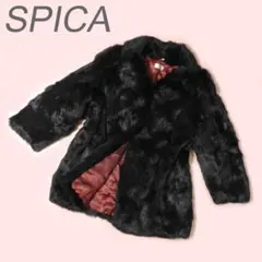 SPICA リアルファーコート ハーフ丈 ラビットコート ブラック Lサイズ