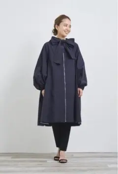 新品タグ付き yori ビッグリボン撥水ロングパーカー