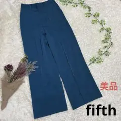 【美品】 fifth フィフス【M】 センタープレス入り ワイドパンツ ブルー