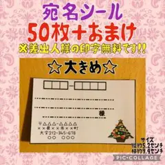 即購入ok 宛名シール　クリスマス　大きめ　50枚＋おまけ
