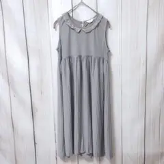 【シャンブルドクロワッサン】 ノースリーブ プリーツ　ひざ丈ワンピース　Ｍ