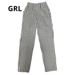 【未使用美品】GRL グレイル ギンガムチェック テーパードパンツ ブラック S
