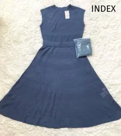 index インデックス♡新品タグ付き　透かし編みニットワンピース　ペチコート付