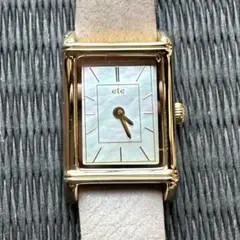 美品　ete 腕時計 ete 腕時計 ダイヤモンド レクタングルフェイス メッシュベルト