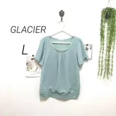 7058-1 グラシア GLACIER シフォン切替カットソー 半袖ニット L