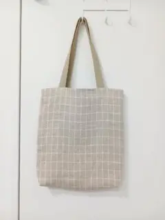 リネン100%　A4対応ショルダート－トバックHandmade【No.49】