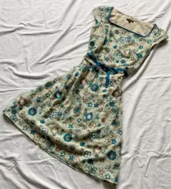 大人気✨ TOCCA 刺繍 半袖ワンピース 腰紐 レース 日本製 2