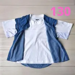 デニム ベスト ジレ フリル 130