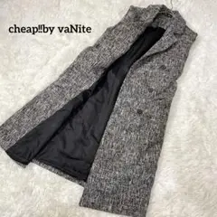 【美品】　ロングベスト　グレー　フリーサイズ　テーラード　1700