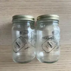 TOMIZ イラスト付きガラス瓶 250ml 2個セット