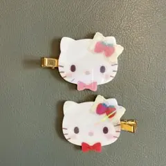 【美品】サンリオ ハローキティ ショートケーキ 前髪クリップ ヘアクリップ