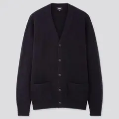 UNIQLO プレミアムラムVネックカーディガン 長袖 ブラック M