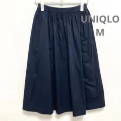 UNIQLO ユニクロ　ハイウエストコットンボリュームスカート M ネイビー　紺