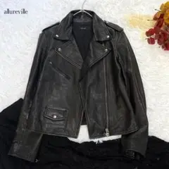 アルアバイル シープレザー 羊革ライダース ジャケット 黒 2 定番本革