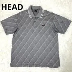 美品❤️HEADヘッド胸ポケット付メンズポロシャツグレーＬ