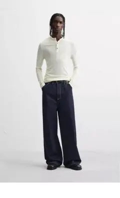 ZARA ワイドレッグバギーデニムパンツ31　完売品