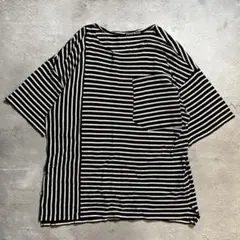FRAPBOIS フラボア 個性派ボーダーTシャツ 半袖 ブラック　ホワイト