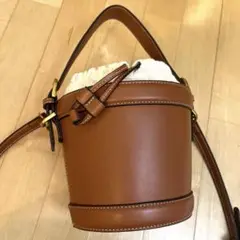 ZARA バケツバッグ　キャメル